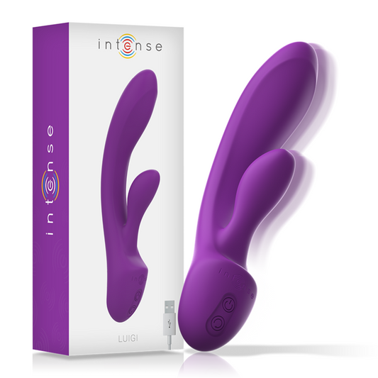 INTENSO - CONEJITO VIBRADOR DE SILICONA LÍQUIDA MORADO DE LUIGI