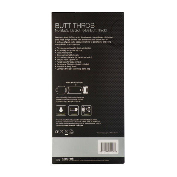 ROCKS-OFF - BUTT THROB P-POINT STIMULATOR 7 SPEEDS BLACK ROCKS-OFF