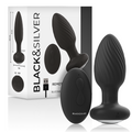 BLACK&SILVER - WELLS PLUG SILICONE ANALE ROTANTE TELECOMANDATO