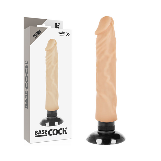 BASECOCK - VIBRATORE REALISTICO 2-1 FLESH 20 CM -O- 4 CM
