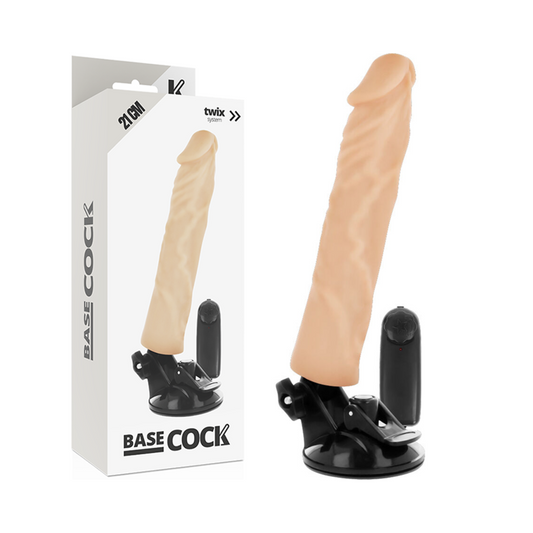 BASECOCK - VIBRATORE REALISTICO TELECOMANDATO COLOR CARNE 21 CM -O- 4 CM