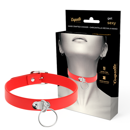 DESIDERIO CHIC COQUETTE - COLLANA DONNA IN SIMILPELLE ROSSA ACCESSORIO FETISH