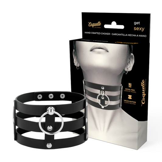 COQUETTE CHIC DESIRE - COLLANA GIROCOLLO IN ECOPELLE STILE FETISH