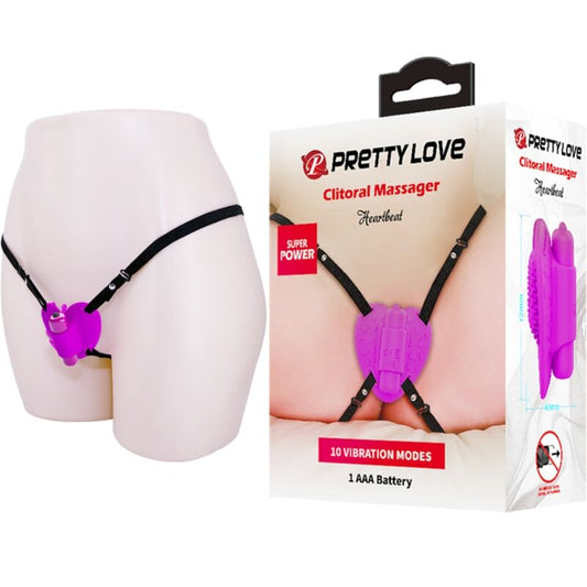 PRETTY LOVE - MASSAGGIATORE CLITORIDEO HEARTBEAT 10 MODALITÀ DI VIBRAZIONE VIOLA
