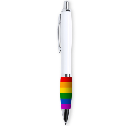 PRIDE - BOLIS BLANCOS CON BANDERA LGBT