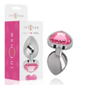 INTENSO - TAPÓN ANAL DE METAL DE ALUMINIO CORAZÓN ROSA TALLA L