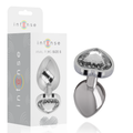 INTENSE - DILDO ANAL DE METAL DE ALUMINIO CORAZÓN BLANCO TALLA S