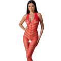 PASSION - BS100 BODYSTOCKING ROSSO TAGLIA UNICA