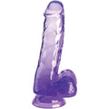 KING COCK - PENE REALISTA TRANSPARENTE CON TESTÍCULOS 13.5 CM MORADO