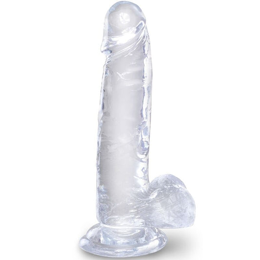 KING COCK - PENE REALISTICO TRASPARENTE CON TESTICOLI 15,2 CM TRASPARENTE