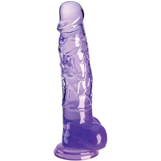 KING COCK - PENETRATORE REALISTICO TRASPARENTE CON TESTICOLI 16.5 CM VIOLA