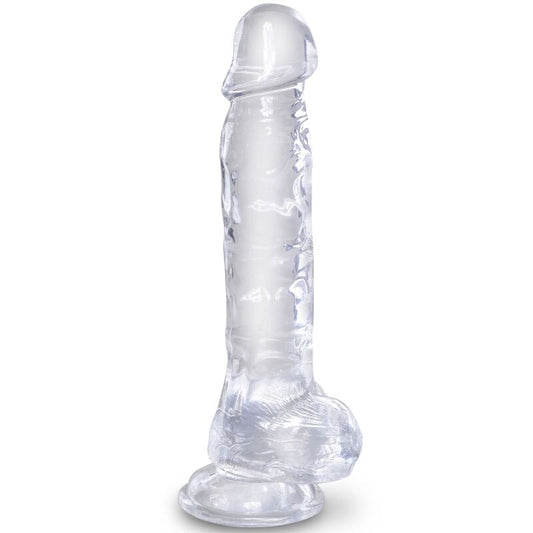 KING COCK - PENE REALISTICO TRASPARENTE CON TESTICOLI 16,5 CM TRASPARENTE