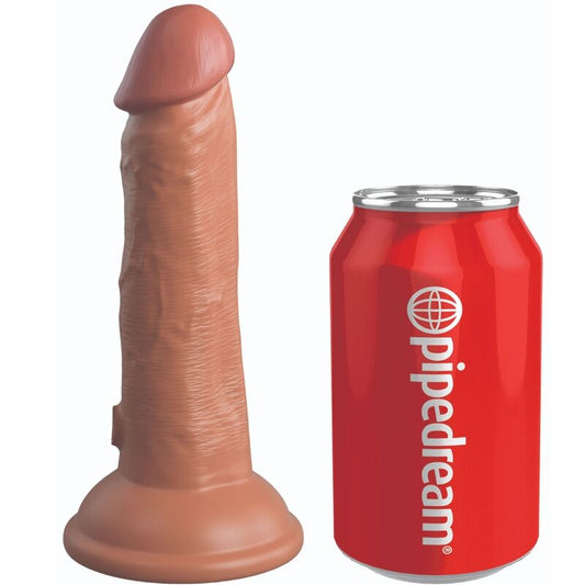 KING COCK - DILDO VIBRANTE REALISTICO ÉLITE E SILICONE 15,2 CM CARAMELLO