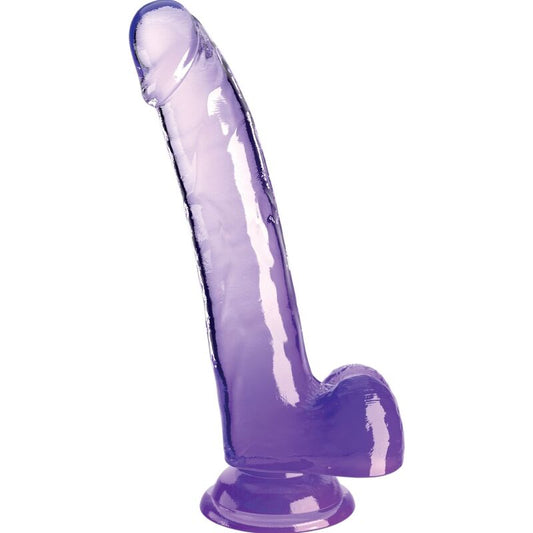 KING COCK - DILDO TRASPARENTE CON TESTICOLI 20.3 CM VIOLA