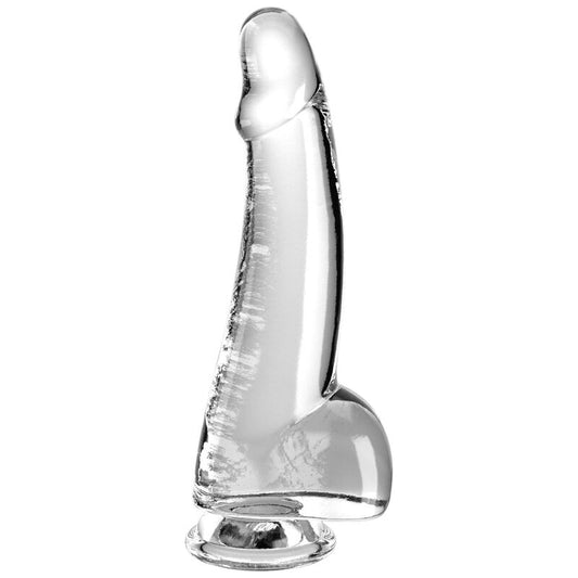 KING COCK - DILDO TRASPARENTE CON TESTICOLI 15.2 CM