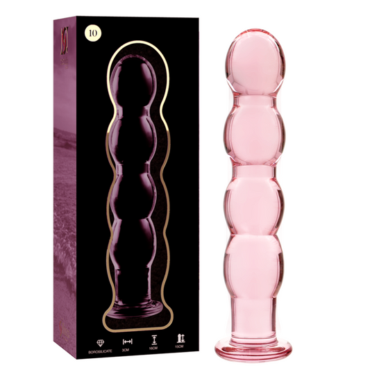 SERIE NEBULA DE IBIZA - MODELO 10 DILDO CRISTAL DE BOROSILICATO ROSA 16.5 CM -O- 3.5 CM