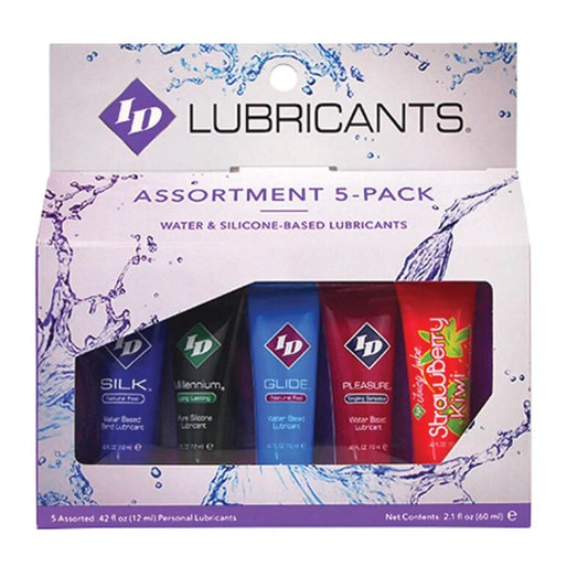 ID JUICY LUBE - PAQUETE SURTIDO DE 5 TUBOS DE LUBRICANTE DE 12 ML