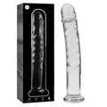SERIE NEBULA DI IBIZA - MODELLO DILDO 16 VETRO BOROSILICATO TRASPARENTE 18,5 CM -Ø- 3 CM