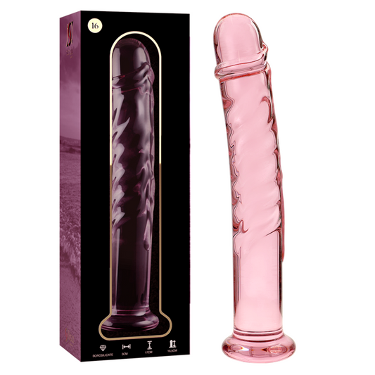 IBIZA NEBULA SERIES - DILDO IN VETRO BOROSILICATO ROSA 18,5 CM -Ø- 3 CM