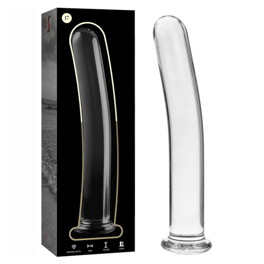 SERIE NEBULA BY IBIZA - MODELLO 17 DILDO VETRO BOROSILICATO TRASPARENTE 18.5 CM -O- 3 CM