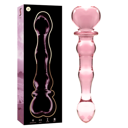 NEBULA SERIES BY IBIZA - MODELLO 21 DILDO IN VETRO BOROSILICATO ROSA 20,5 CM -O- 3,5 CM