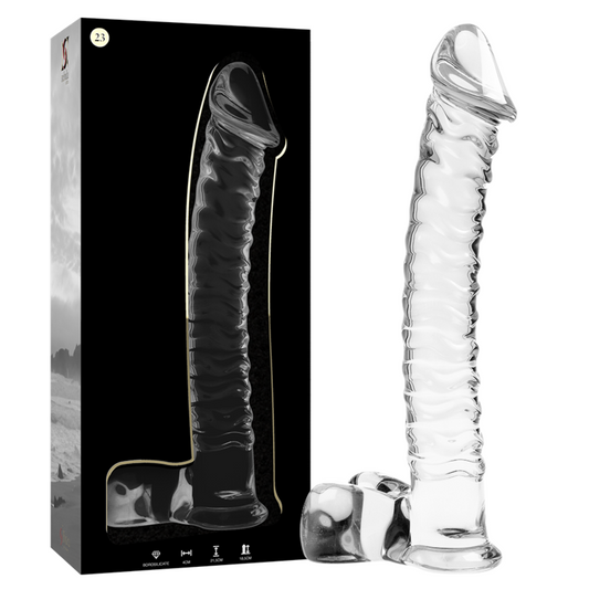 NEBULA SERIES BY IBIZA - MODELLO 23 DILDO VETRO BOROSILICATO TRASPARENTE 21,5 CM -O- 4 CM