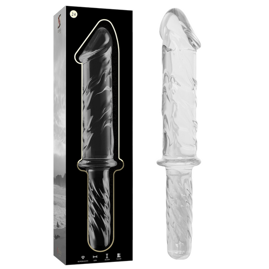 NEBULA SERIES BY IBIZA - MODELLO 24 DILDO VETRO BOROSILICATO TRASPARENTE 28,5 CM -O- 5 CM