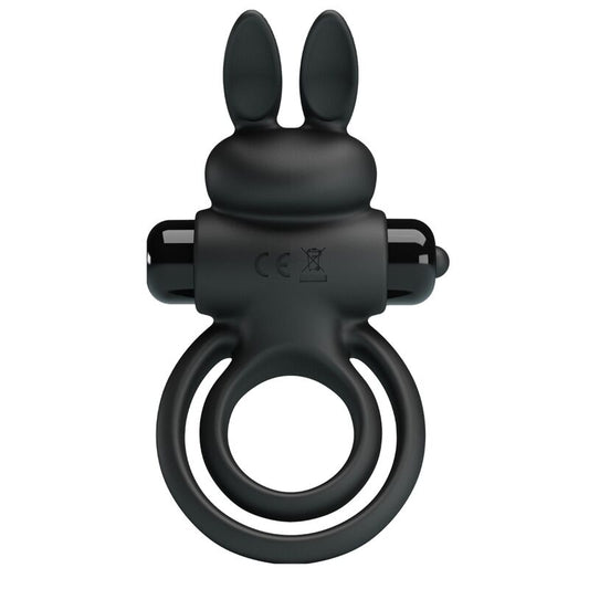 PRETTY LOVE - ANILLO VIBRADOR III RABBIT PARA PENE NEGRO