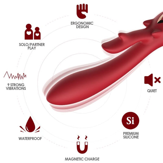 ARMONY - ELK VIBRADOR CONEJITO CURVO ROJO