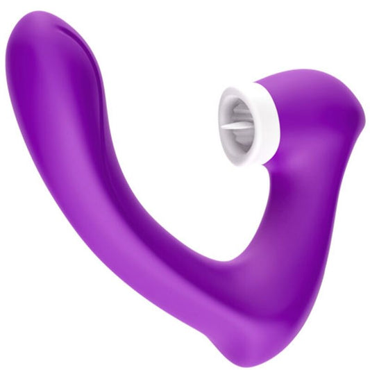 ARMONY - SECRETKISS LAMIENDO CLÍTORIS VIBRADOR Y VIBRADOR CURVO MORADO