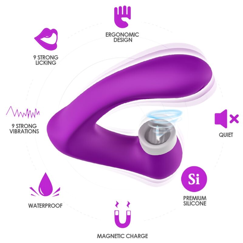 ARMONY - SECRETKISS LICKING VIBRATING CLIT & VIBRATOR CURVED PURPLE ARMONY STIMULATORS