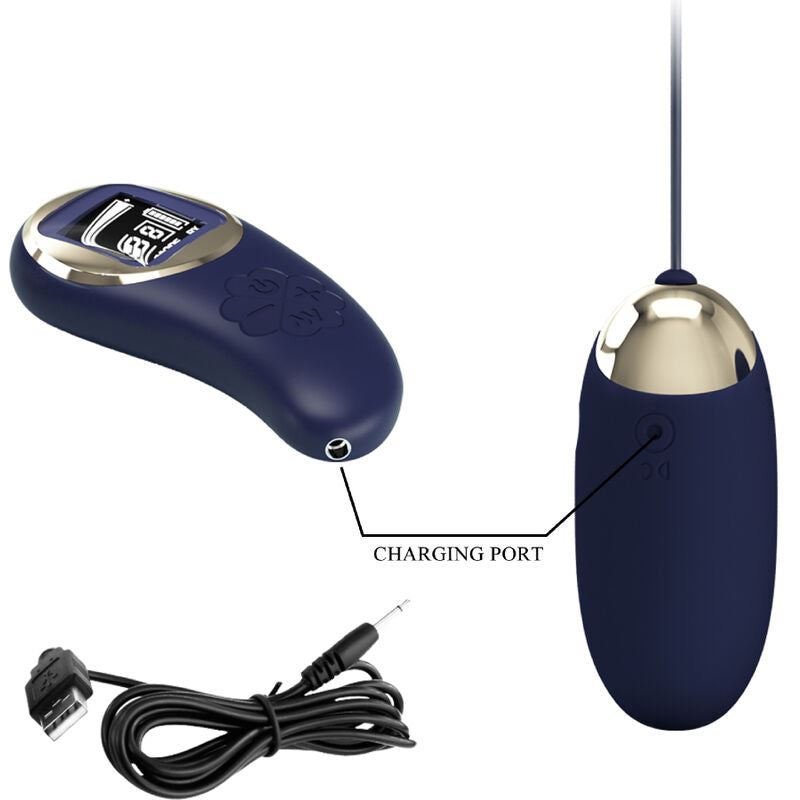 PRETTY LOVE - MINA VIBRATING EGG REMOTE CONTROL BLUE PRETTY LOVE LED