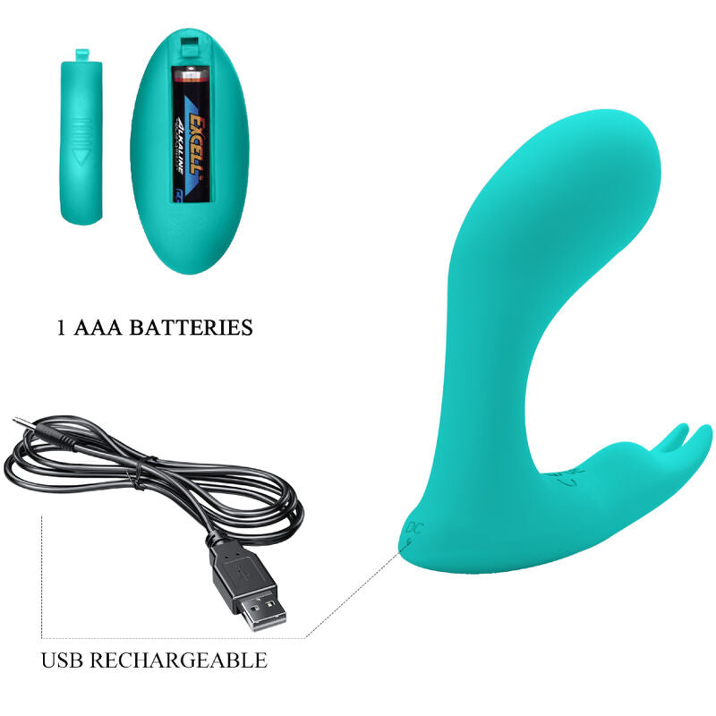 PRETTY LOVE - IDABELLE VIBRATION & PULSATION REMOTE CONTROL BLUE PRETTY LOVE BOTTOM