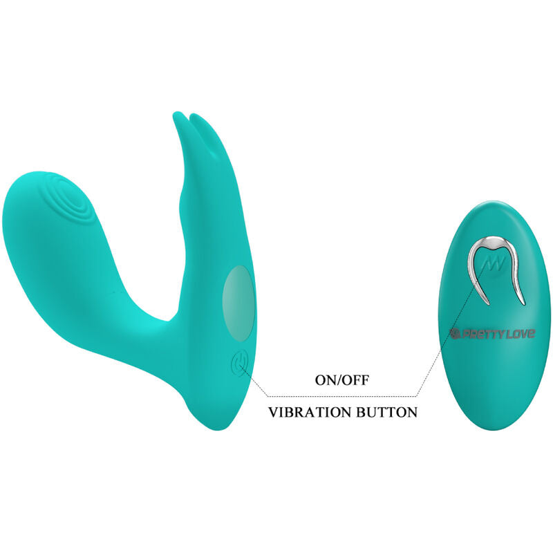 PRETTY LOVE - IDABELLE VIBRATION & PULSATION REMOTE CONTROL BLUE PRETTY LOVE BOTTOM