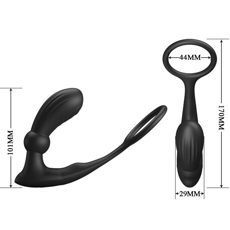 PRETTY LOVE - WARREN BLACK ANAL RING & VIBRATOR PRETTY LOVE BOTTOM