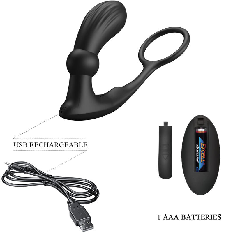 PRETTY LOVE - WARREN BLACK ANAL RING & VIBRATOR PRETTY LOVE BOTTOM