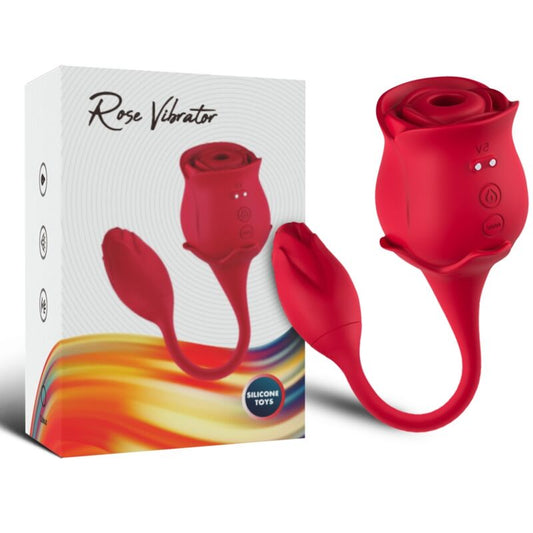 ARMONY - CHUPADOR Y VIBRADOR DE CLÍTORIS ROSA 10 MODOS ROJO