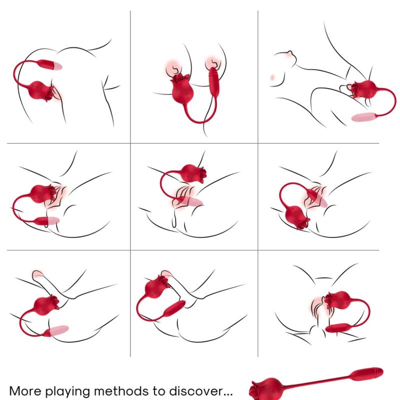 ARMONY - ROSELIP LICKING VIBRATING CLIT & VIBRATOR RED ARMONY STIMULATORS