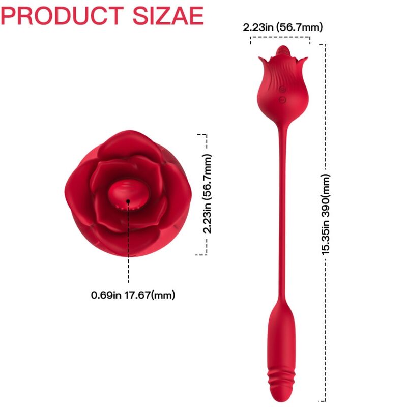 ARMONY - ROSELIP LICKING VIBRATING CLIT & VIBRATOR RED ARMONY STIMULATORS