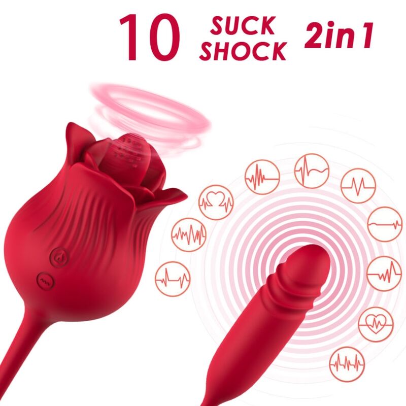 ARMONY - ROSELIP LICKING VIBRATING CLIT & VIBRATOR RED ARMONY STIMULATORS