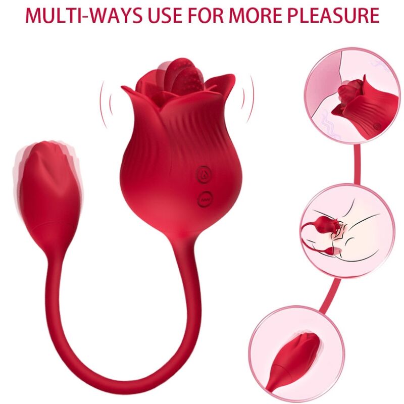 ARMONY - PINK CLITORIS STIMULATOR VIBRATOR WITH TAIL 10 MODES RED ARMONY STIMULATORS