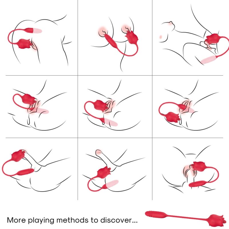 ARMONY - 3-IN-1 PINK, STIMULATOR, SUCTION AND UP&DOWN WITH RED TAIL ARMONY STIMULATORS