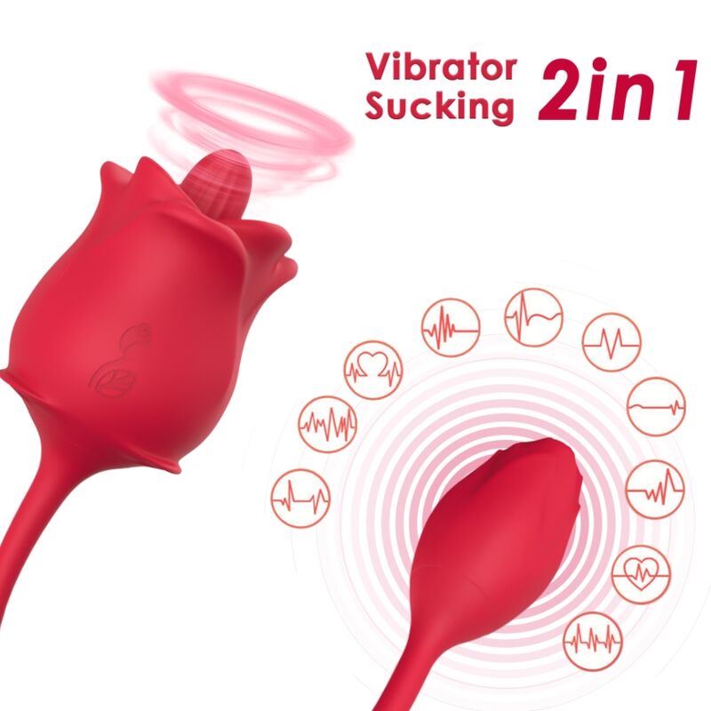 ARMONY - PINK 2 IN 1 SUCTION STIMULATOR & VIBRATOR 10 MODES WITH RED TAIL ARMONY STIMULATORS