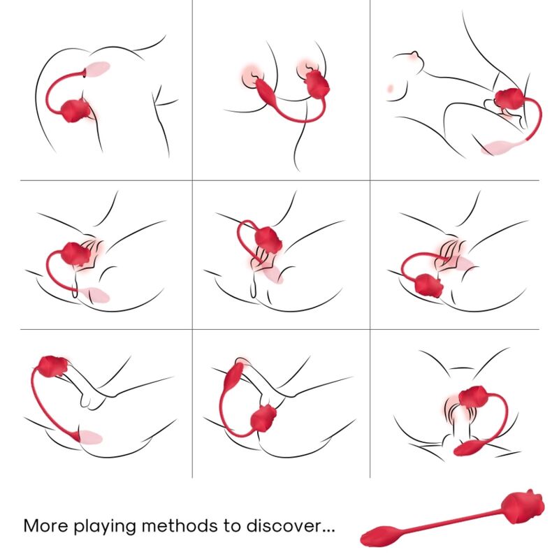 ARMONY - PINK 2 IN 1 SUCTION STIMULATOR & VIBRATOR 10 MODES WITH RED TAIL ARMONY STIMULATORS