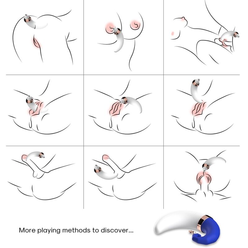ARMONY - SWEETMOON CLITORIS & G-SPOT SUCTION BLUE ARMONY STIMULATORS