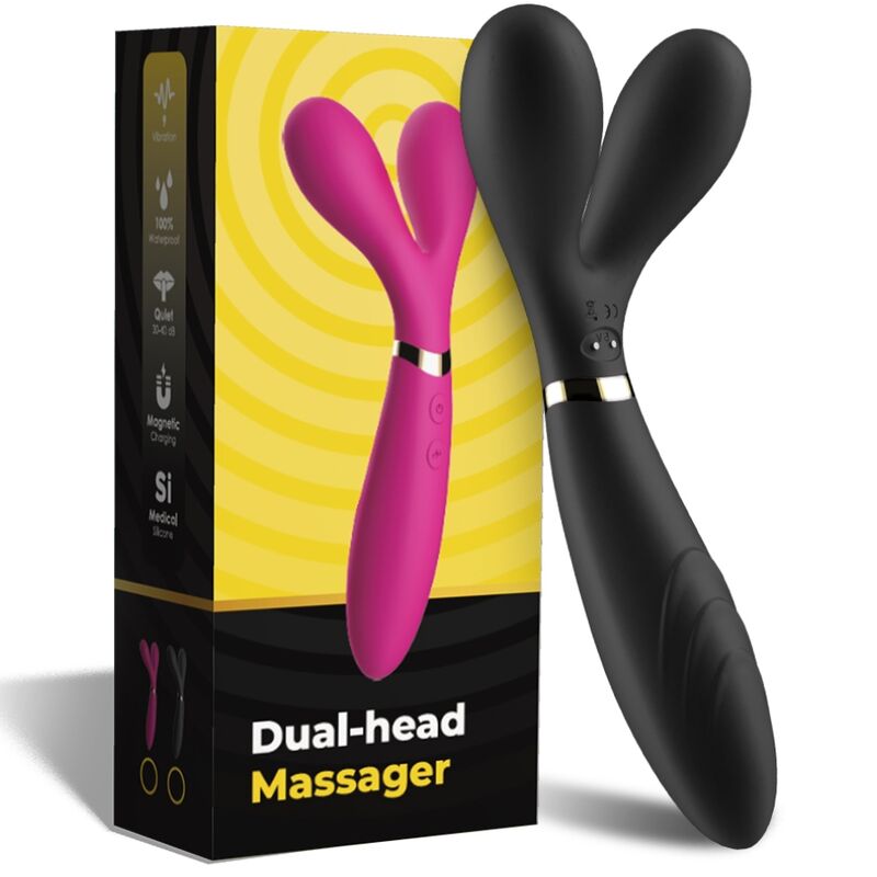 ARMONY - Y-WAND MASSAGER & VIBRATOR DOUBLE HEAD BLACK ARMONY MASSAGERS