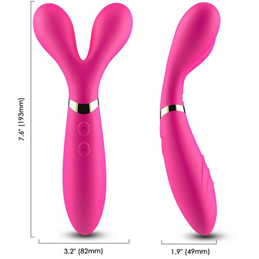 ARMONY - MASSAGGIATORE A Y E VIBRATORE DOPPIA TESTA FUCSIA
