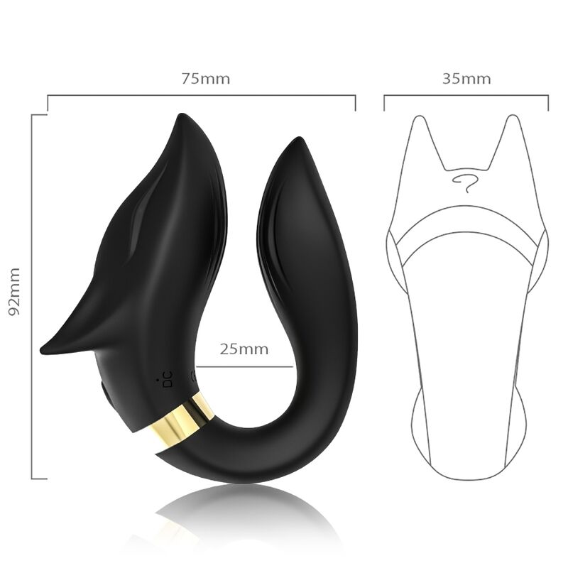 ARMONY - FOX VIBRATOR FOR COUPLES REMOTE CONTROL BLACK ARMONY FOR COUPLES