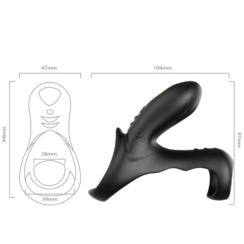 ARMONY - RANGER DOUBLE VIBRATOR RING FOR COUPLES BLACK ARMONY FOR HIM