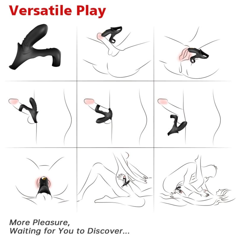 ARMONY - RANGER DOUBLE VIBRATOR RING FOR COUPLES BLACK ARMONY FOR HIM